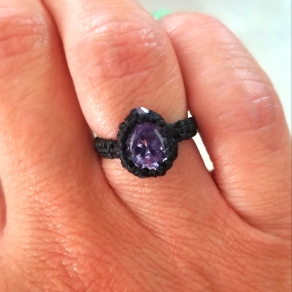 Quartz Macrame Ring - Picture 2 of 4